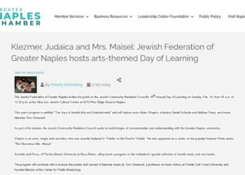 article featuring Alethea Perez and her presentation at the Federation of Greater Naples