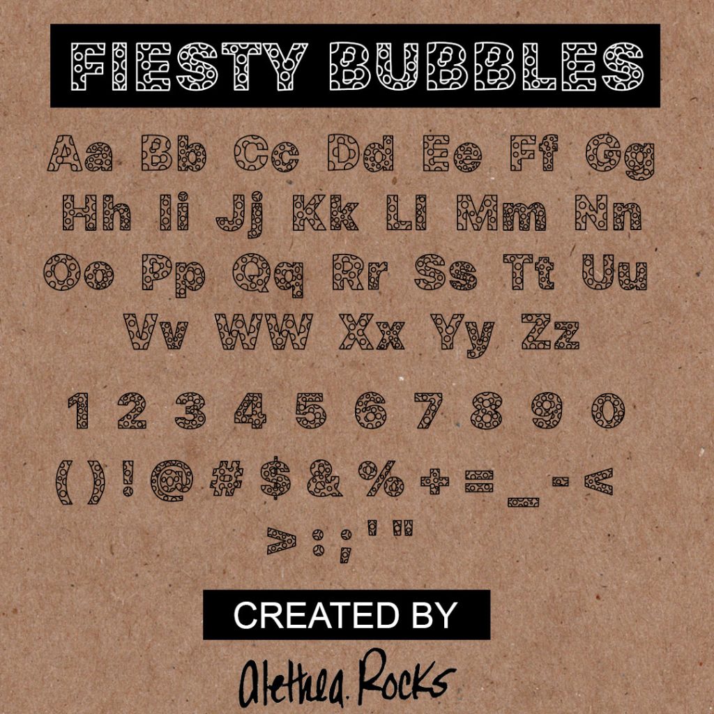 Fiesty Bubbles Font by Alethea Rocks