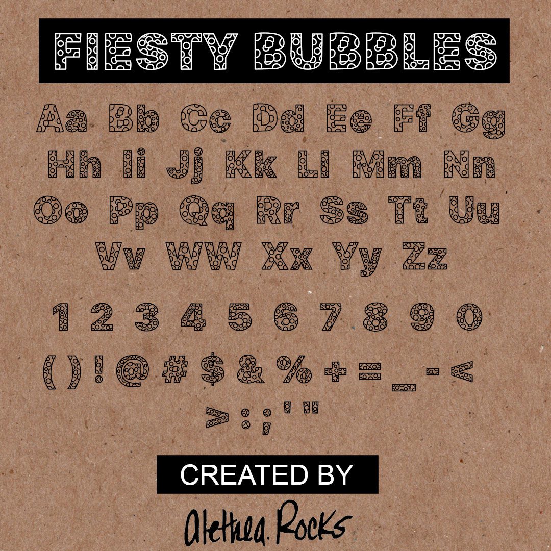 Fiesty Bubbles Font by Alethea Rocks