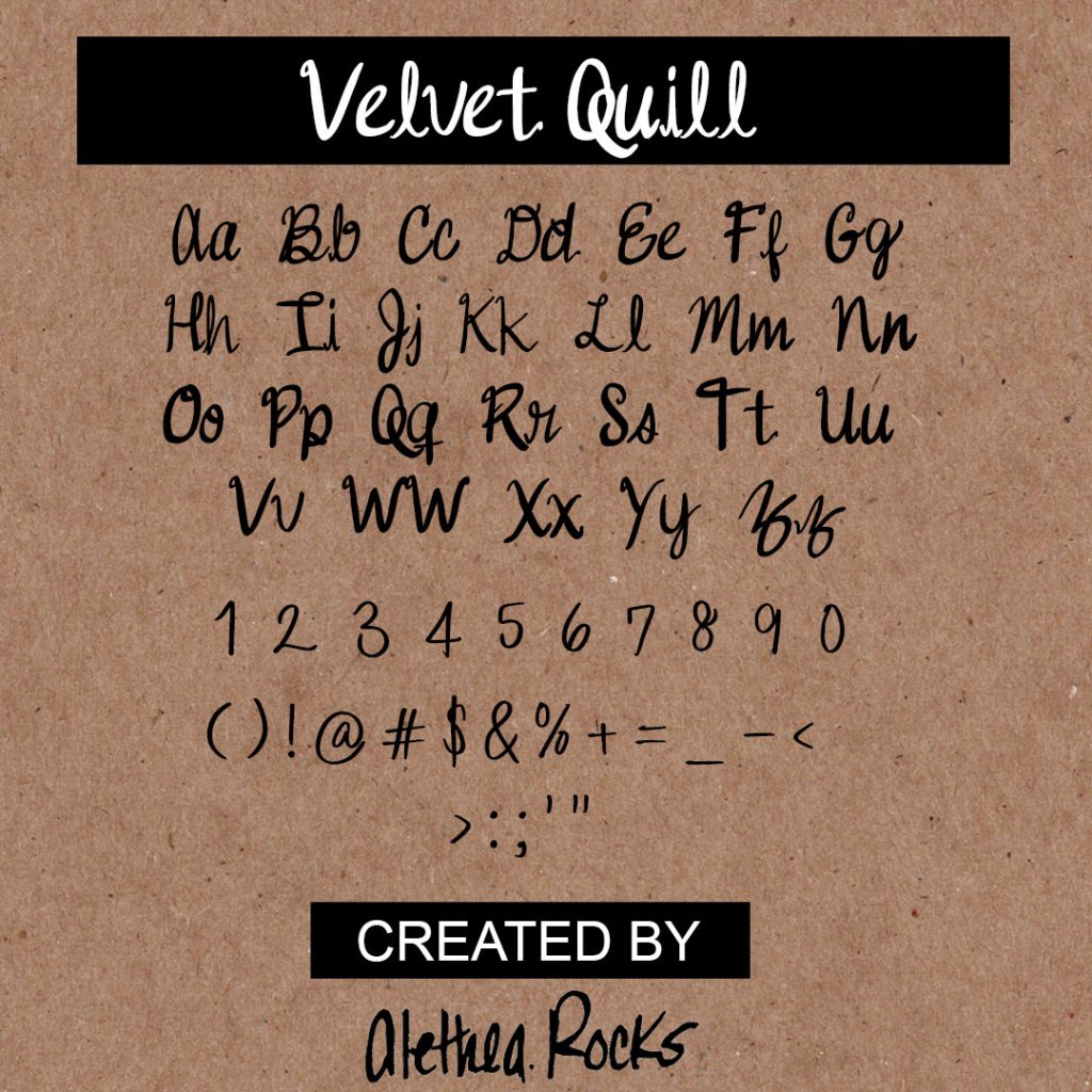 Velvet Quill Font by Alethea Rocks Design