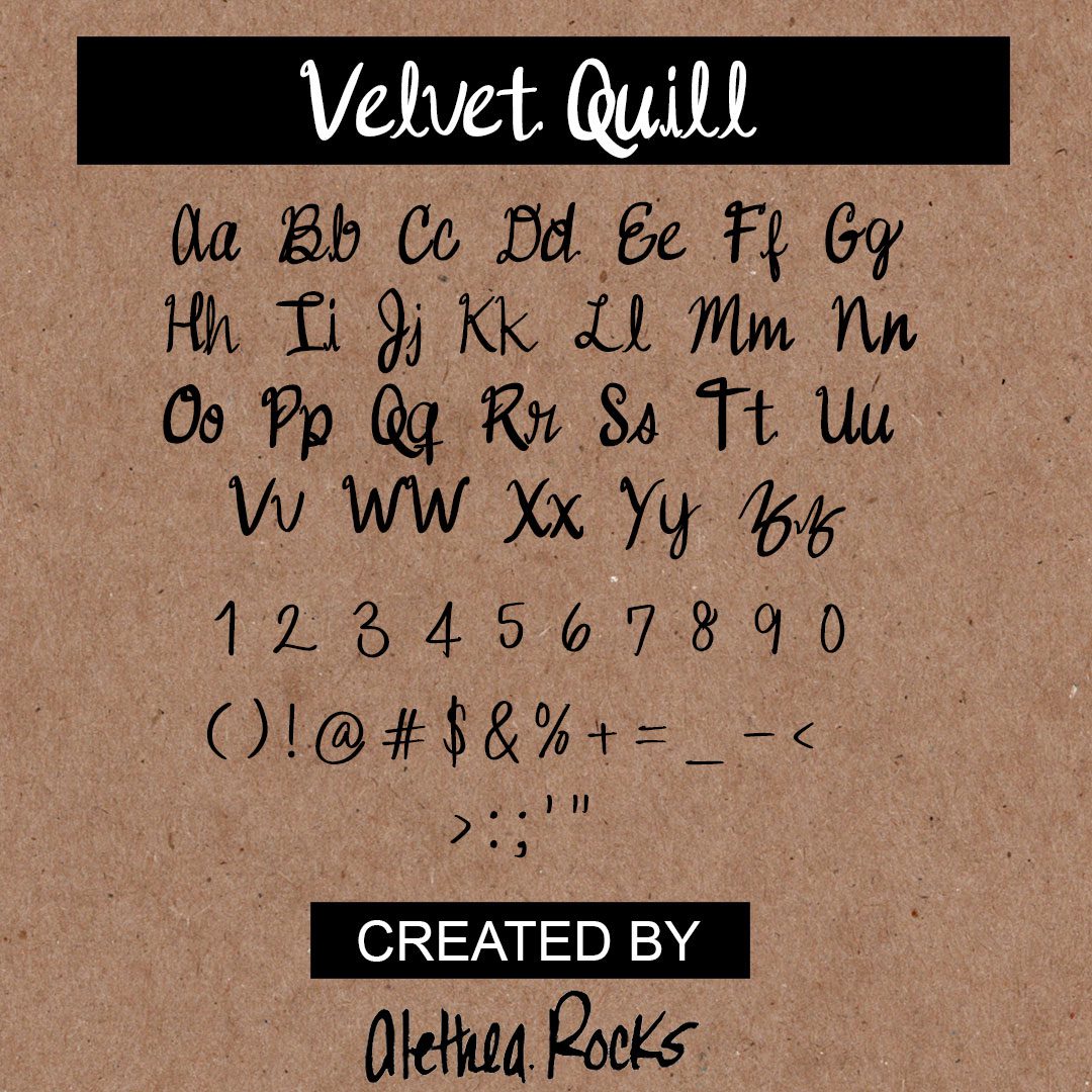 Velvet Quill Font by Alethea Rocks Design
